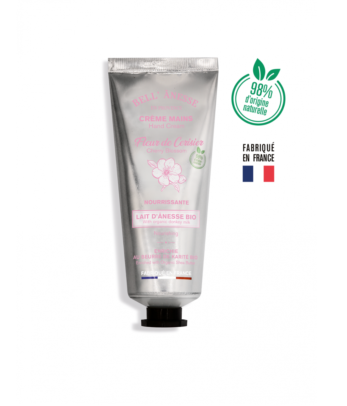 Organic Donkey Milk Hand Cream with Cherry Blossom 75ml - Bell Ânesse