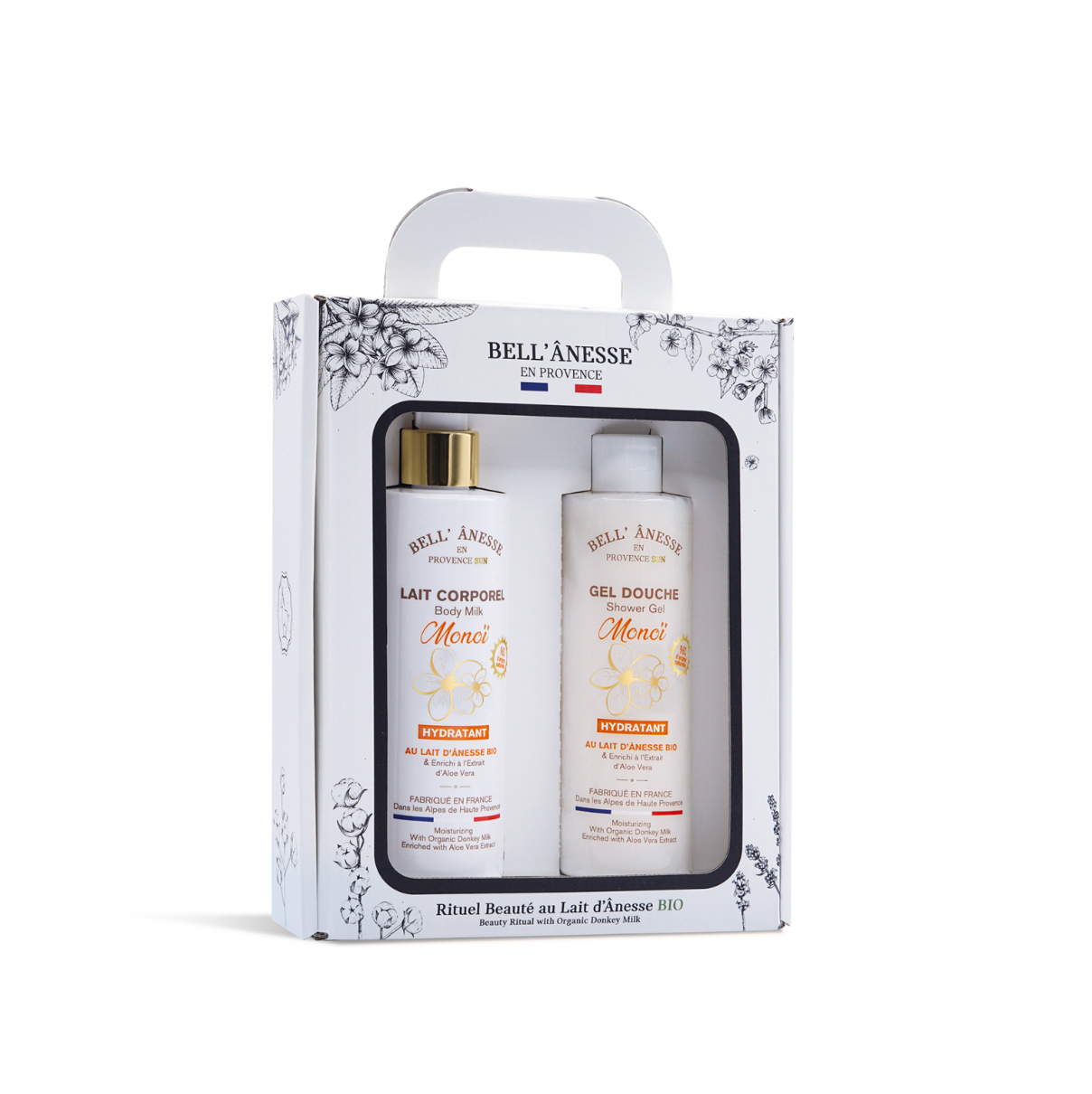 Shower Gel and Body Lotion with Organic Donkey Milk and Monoi Oil 250ml - Bell Donkey