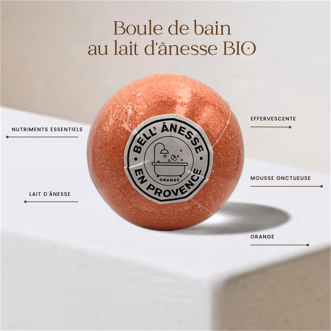 Boule de Bain au Lait d'Ânesse Senteur Orange 180g - Bell Ânesse