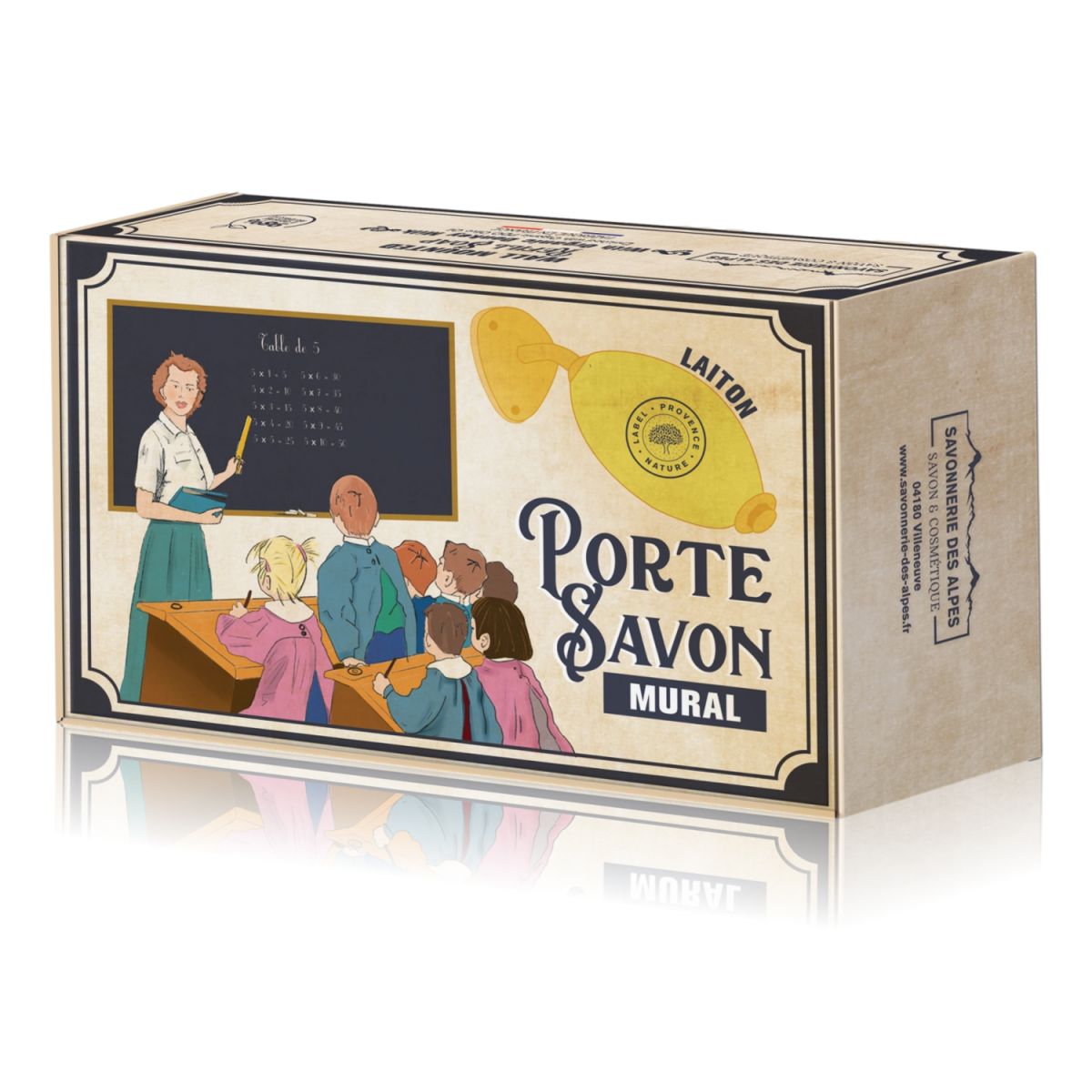 Porte Savon Mural Rotatif en Laiton - Label Provence Nature