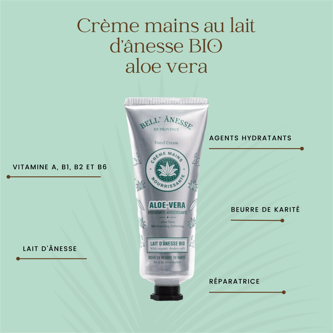 Crème Mains au Lait d’ânesse et Aloe Vera Bio 75ml - Bell Ânesse