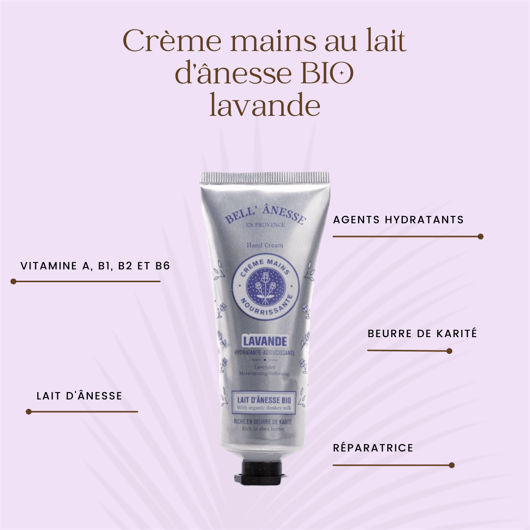 Crème Mains au Lait d'Ânesse et Lavande Bio 75ml - Bell Ânesse