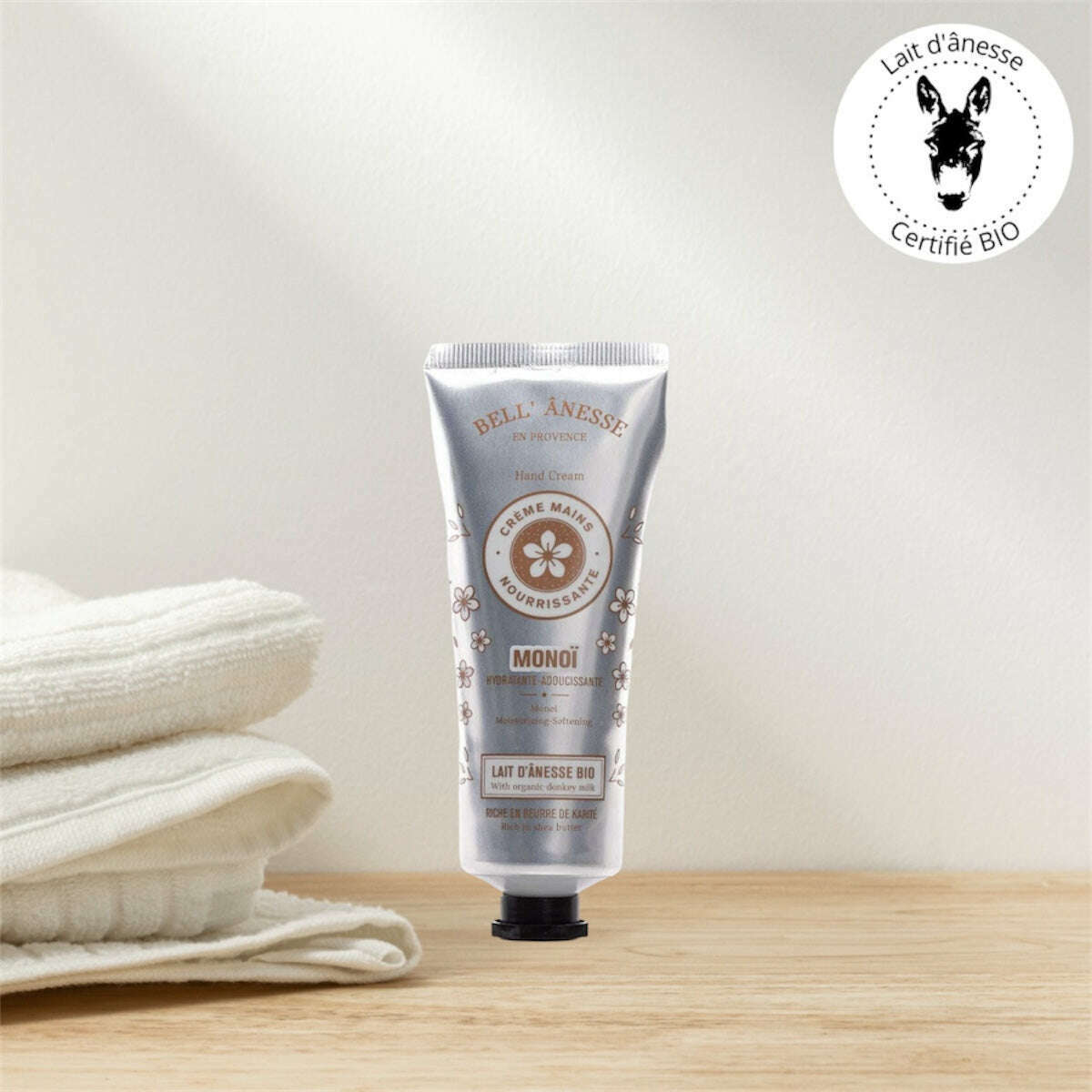 Crème Mains au Lait d'Ânesse et Monoï Bio 75ml - Bell Ânesse
