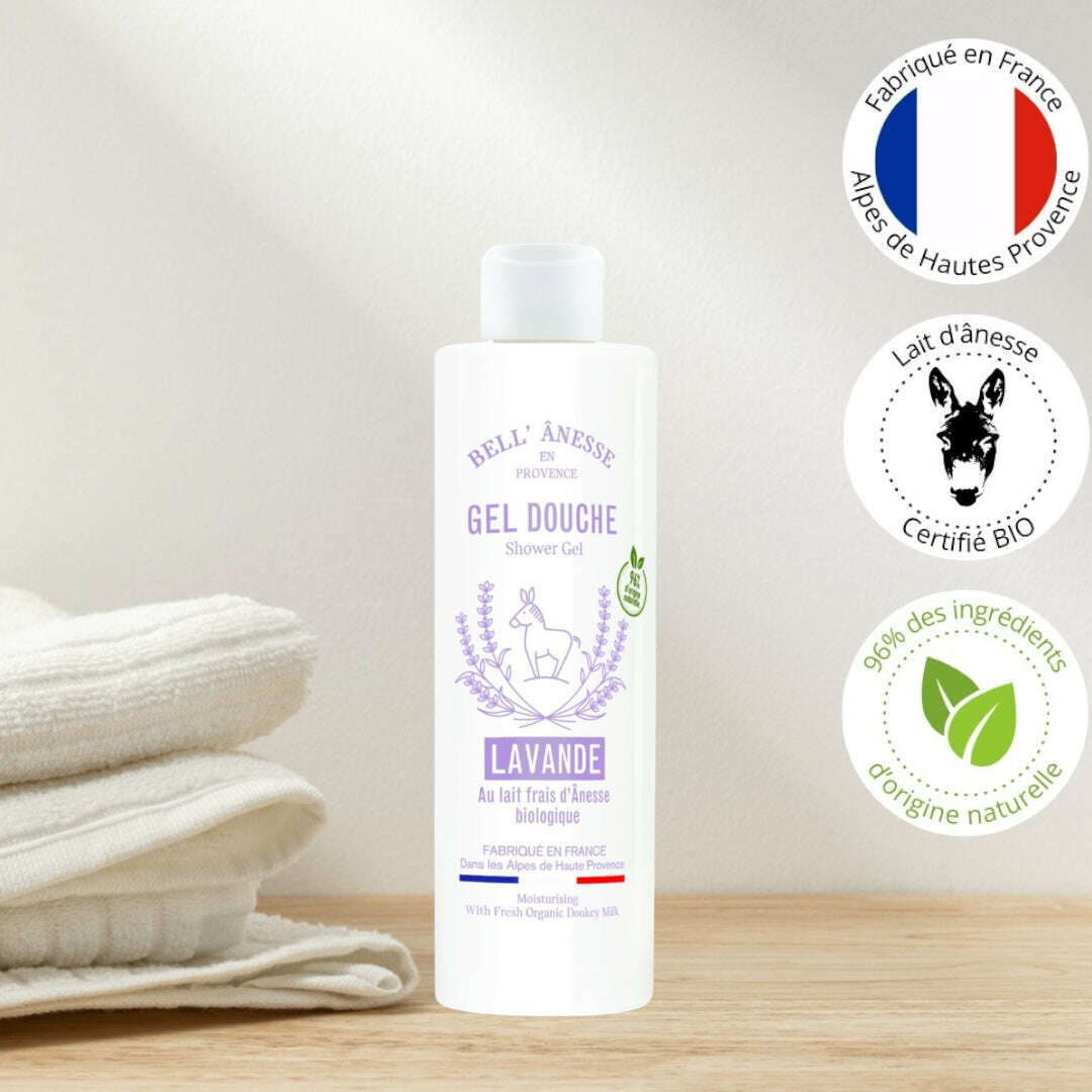 Organic Donkey Milk Shower Gel with Lavender 250ml - Bell Donkey