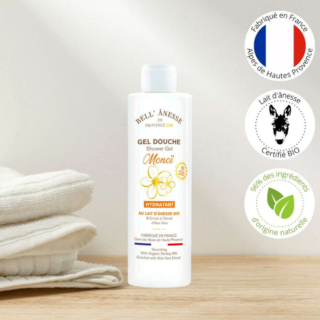 Organic Donkey Milk Shower Gel with Monoi Oil 250ml - Bell Donkey