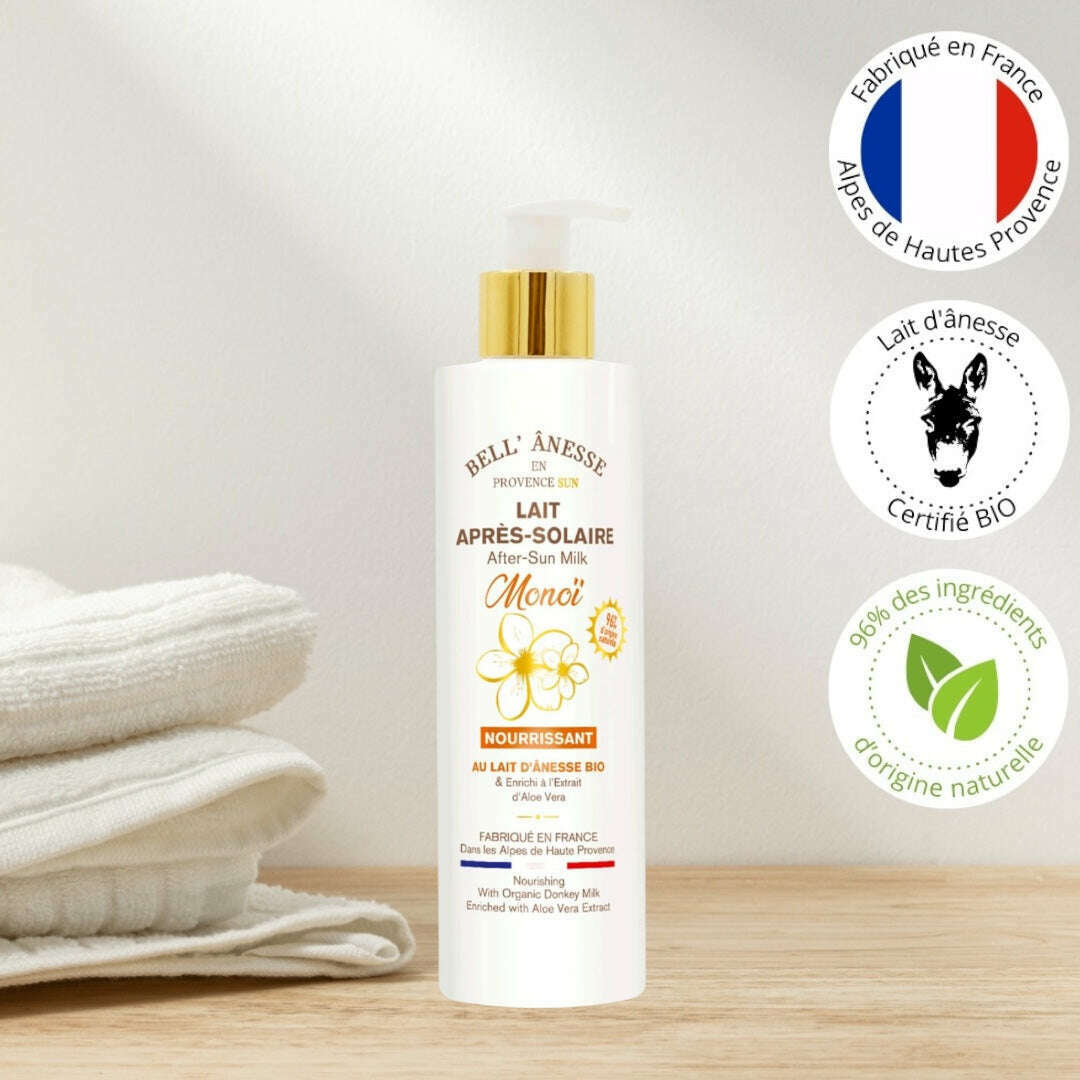 Lait Après Solaire au Lait d'Ânesse et Monoï Bio 250ml - Bell Ânesse