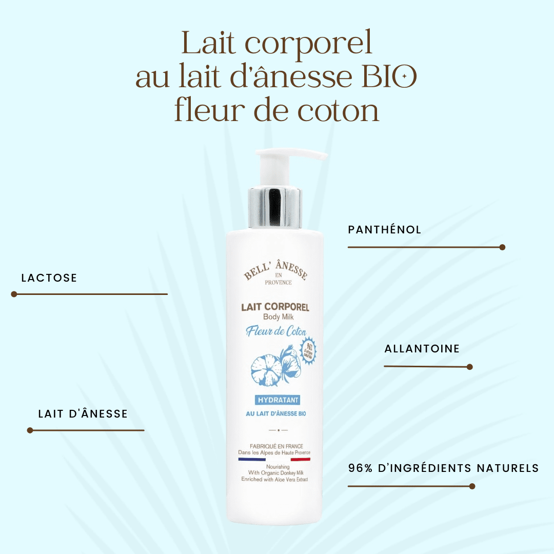 Lait Corporel au Lait d'Ânesse et Fleur de Coton Bio 250ml - Bell Ânesse