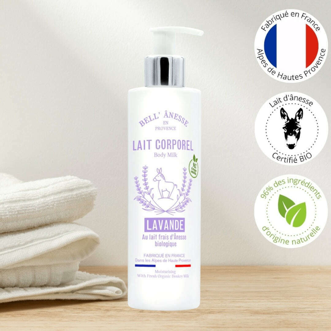 Lait Corporel au Lait d'Ânesse et Lavande Bio 250ml - Bell Ânesse