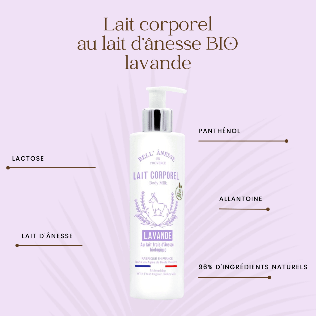 Lait Corporel au Lait d'Ânesse et Lavande Bio 250ml - Bell Ânesse