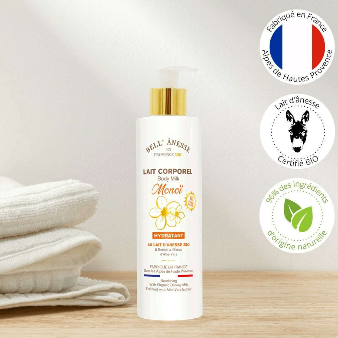 Lait Corporel au Lait d'Ânesse et Monoï Bio 250ml - Bell Ânesse