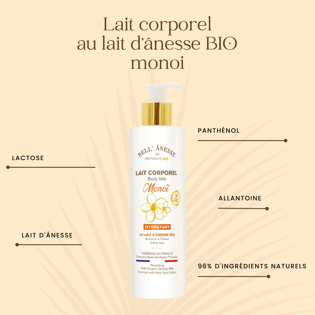 Lait Corporel au Lait d'Ânesse et Monoï Bio 250ml - Bell Ânesse