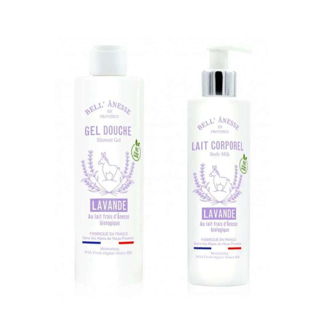 Gel Douche et Lait Corporel au Lait d'Ânesse et Lavande Bio 250ml - Bell Ânesse