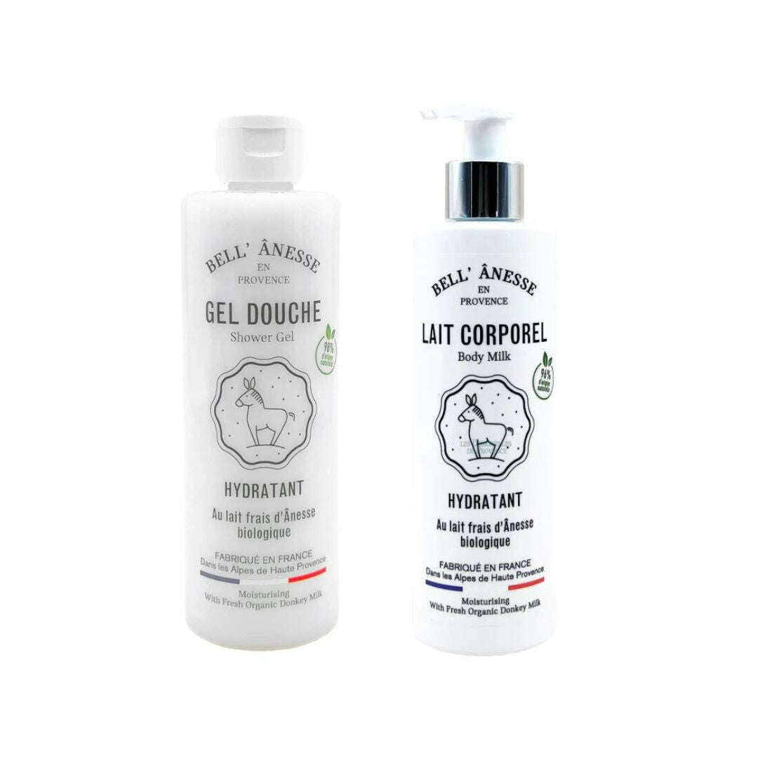Gel Douche et Lait Corporel au Lait d'Ânesse Bio 250ml - Bell Ânesse