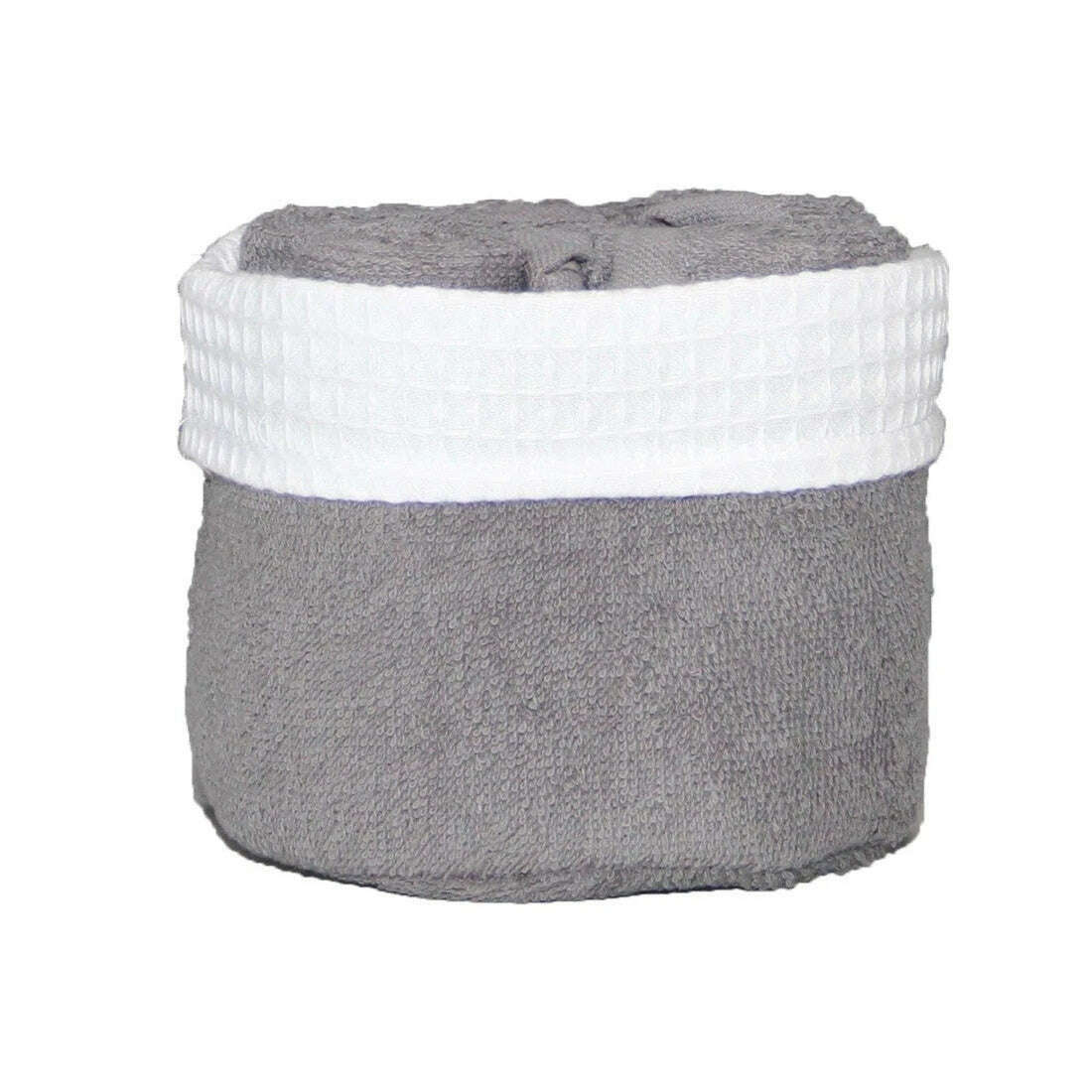 Panier 100% Coton avec 6 serviettes Invités Gris Anthracite - Sud Étoffe