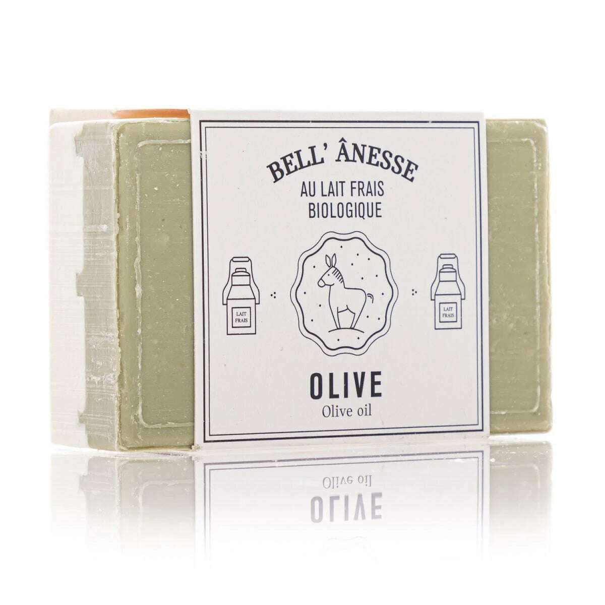 Savon Double Face au Lait d'Ânesse Senteur Huile d'Olive 125g - Bell Ânesse