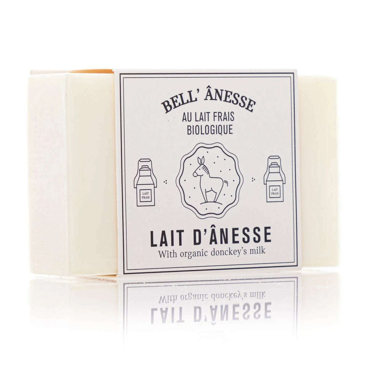 Savon Double Face au Lait d'Ânesse Nature 125g - Bell Ânesse