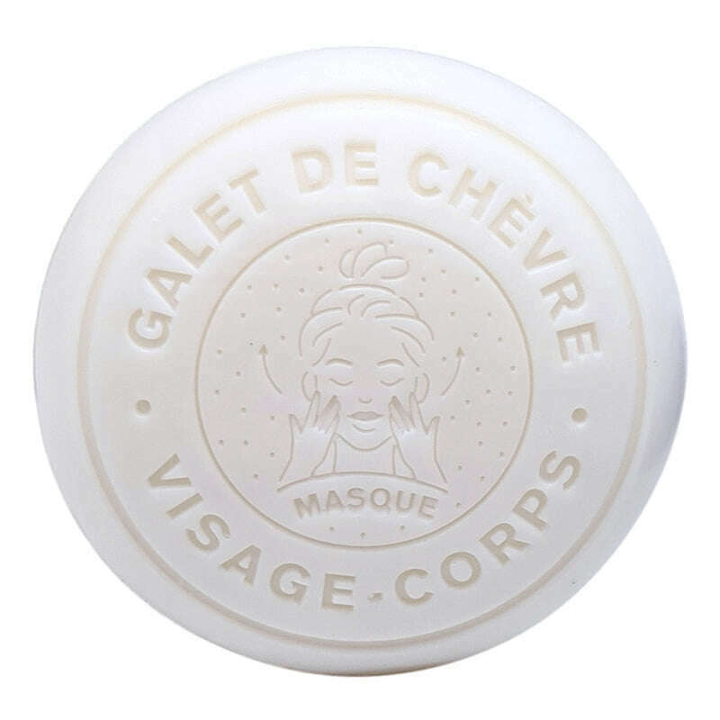 Savon Galet Rond Visage et Corps au Lait de Chèvre et Argile Blanche - Label Chèvre