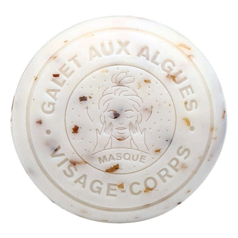 Savon Galet Rond Visage et Corps Exfoliant au Lait d'Ânesse et Algues 110g - Bell Ânesse