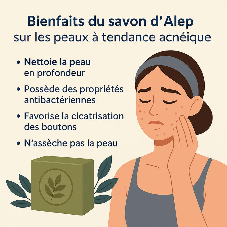 Bienfaits du savon d'Alep sur les peaux à tendance acnéique