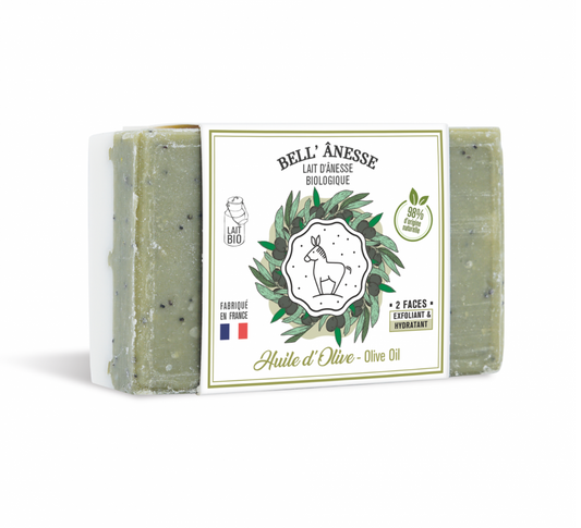 Double-Sided Donkey Milk Soap with Olive Oil Scent 125g - Bell Ânesse