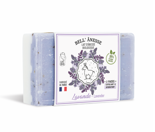 Savon Double Face au Lait d'Ânesse Senteur Lavande 125g - Bell Ânesse