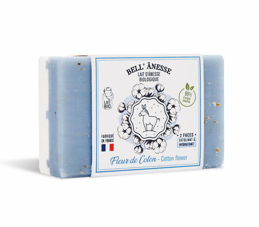 Double-Sided Donkey Milk Soap with Cotton Flower Scent 125g - Bell Ânesse
