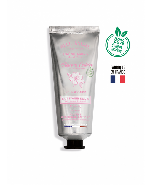 Crème Mains au Lait d’Ânesse Bio Fleur de Cerisier 75ml - Bell Ânesse