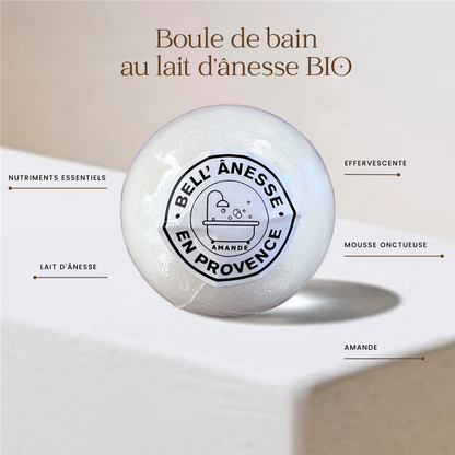 Boule de Bain au Lait d'Ânesse Senteur Amande 180g - Bell Ânesse