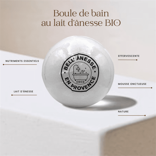 Boule de Bain au Lait d'Ânesse Nature 180g - Bell Ânesse