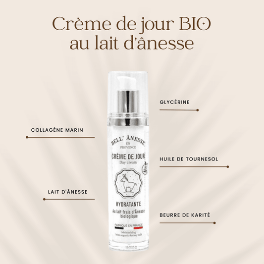 Crème de Jour au Lait d'Ânesse Bio 50ml - Bell Ânesse