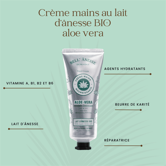 Crème Mains au Lait d’ânesse Bio Aloe Vera 75ml - Bell Ânesse