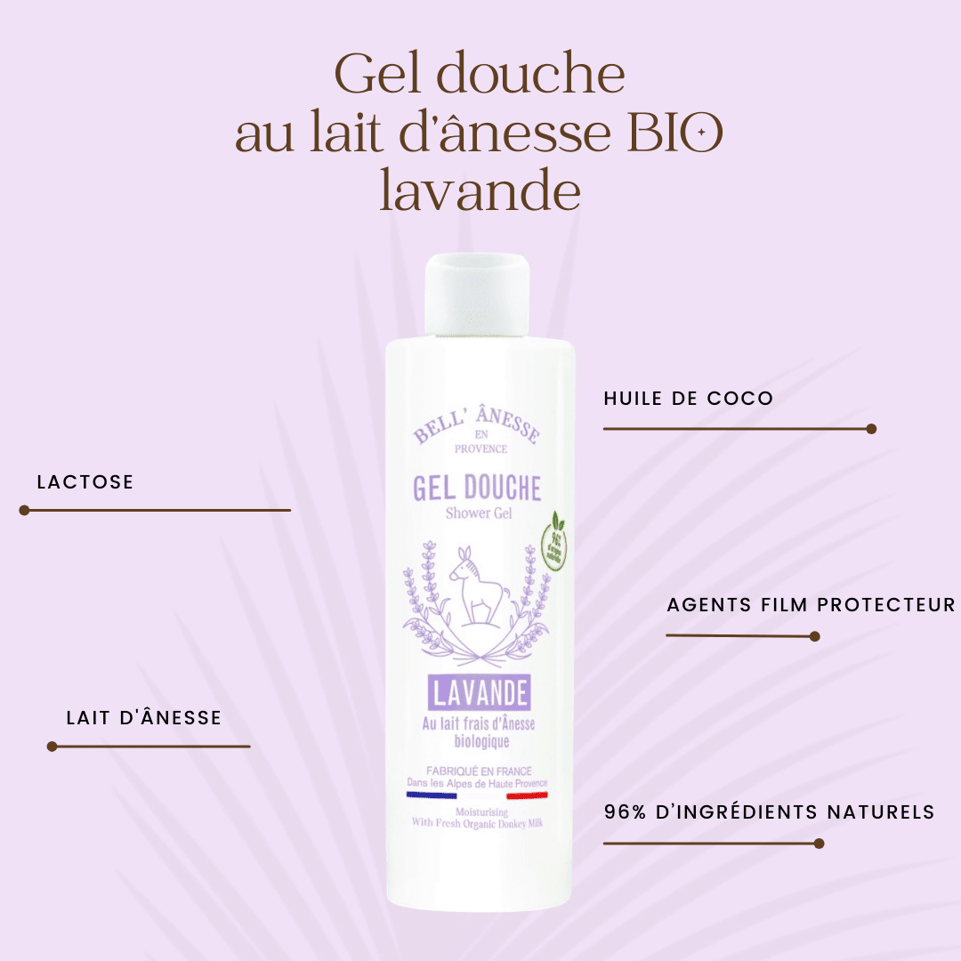 Gel Douche au Lait d'Ânesse et Lavande Bio - Bell Ânesse