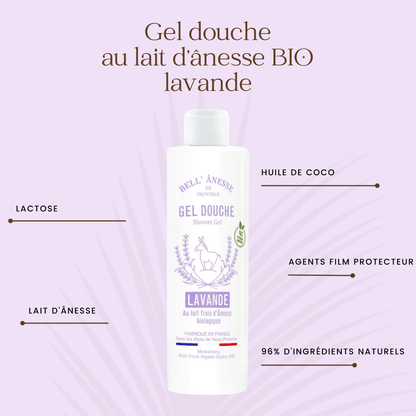 Gel Douche au Lait d'Ânesse et Lavande Bio - Bell Ânesse