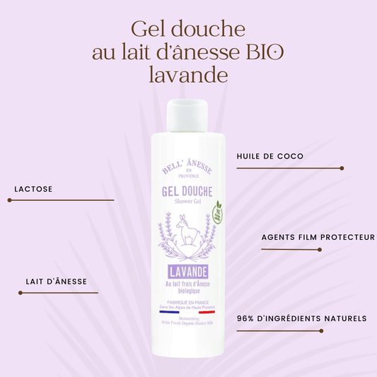 Gel Douche au Lait d'Ânesse Bio Lavande 250ml - Bell Ânesse