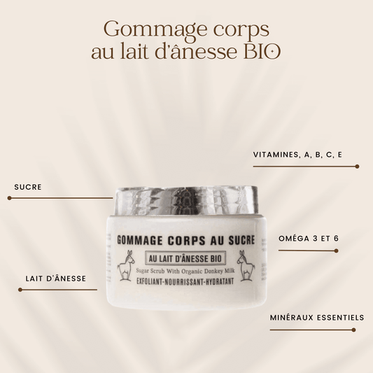Gommage Corps au Lait d'Ânesse Bio et au Sucre 300g - Bell Ânesse