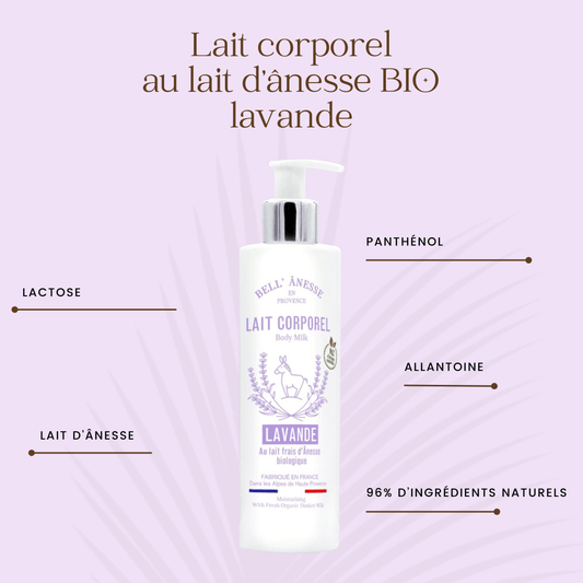 Lait Corporel au Lait d'Ânesse Bio Lavande 250ml - Bell Ânesse